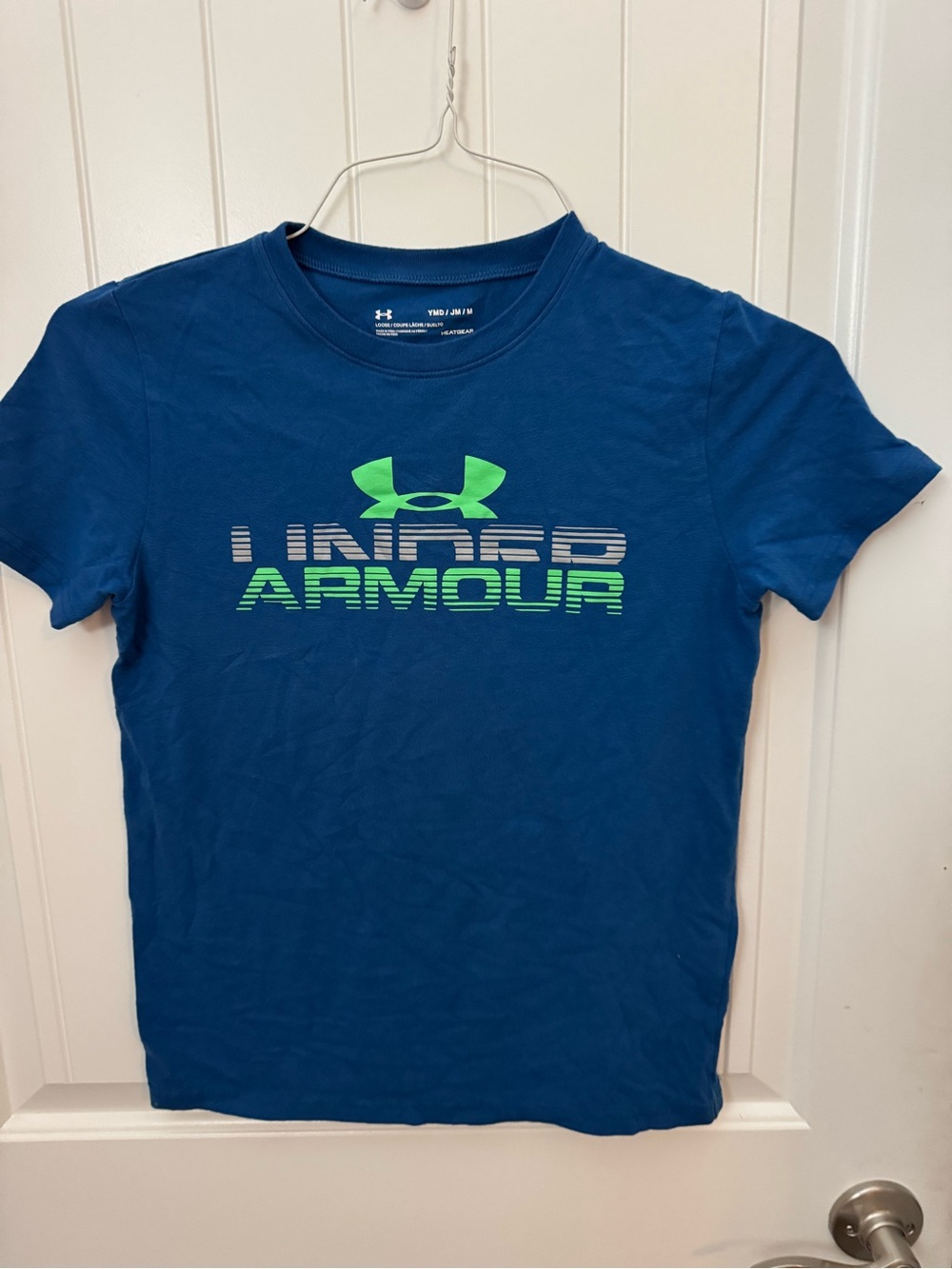 Under Armour Youth HeatGear Graphic Performance T-Shirt Blue Size Medium (YMD)